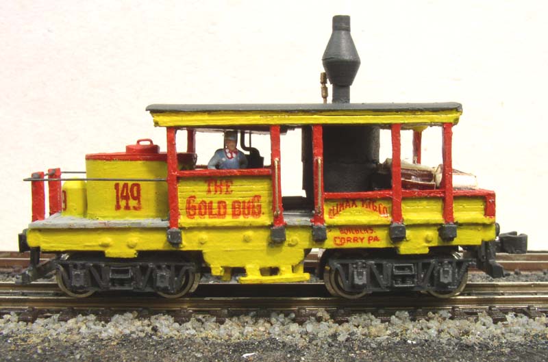 N scale 13-ton vertical boiler Climax locomotive custom Gold Bug