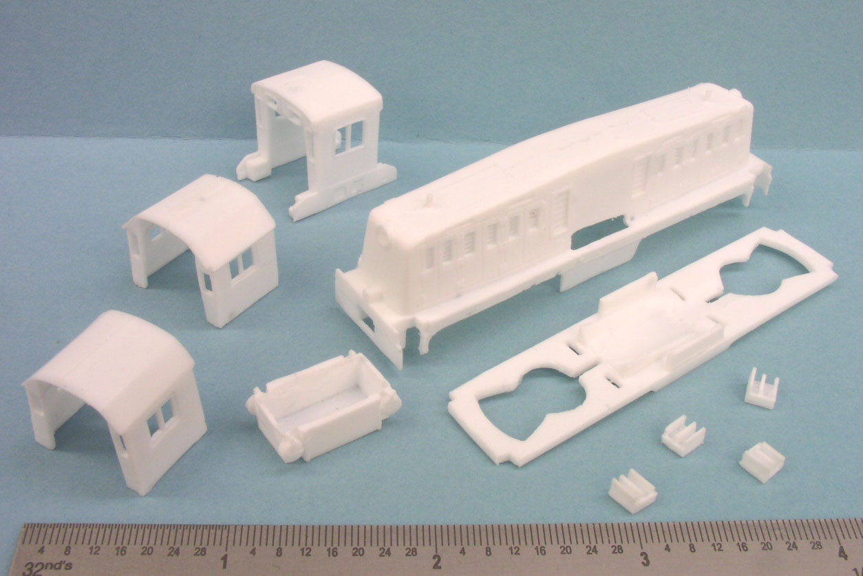 N scale 65-ton Whitcomb conversion kit parts